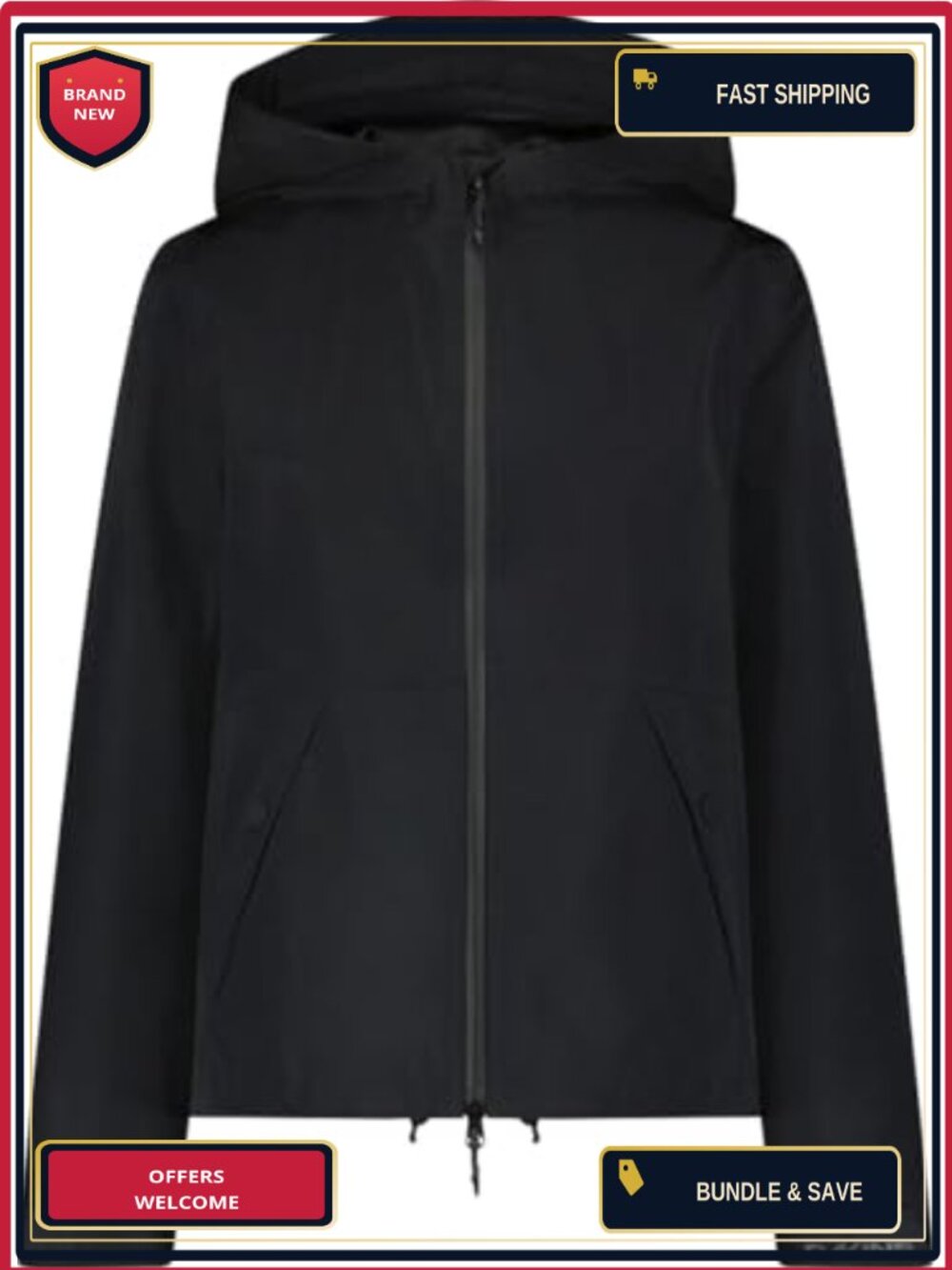 Women's Lightweight Packable Windbreaker Jacket Water-Repellent Full Zip Hooded